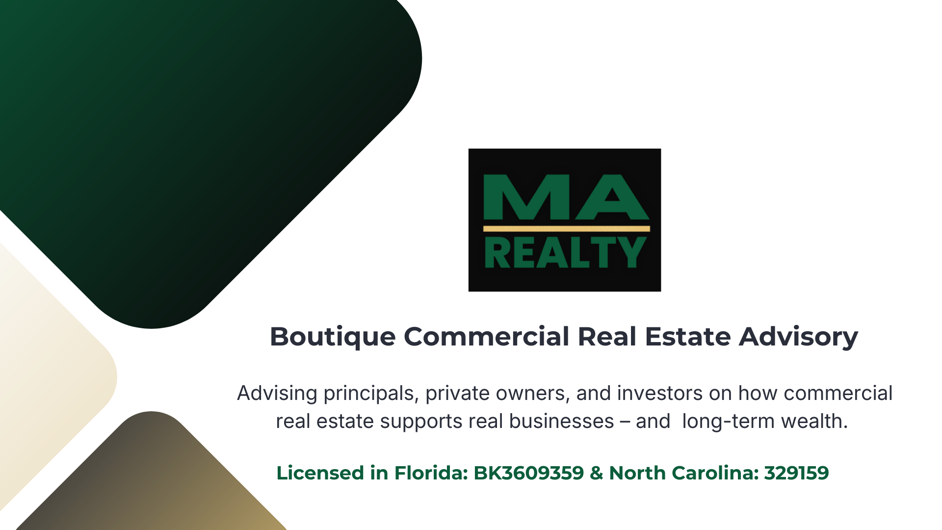 MA Realty - Boutique CRE Advisory